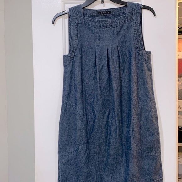 Theory vintage denim dress with pockets size 0 cotton fabric - Picture 3 of 10